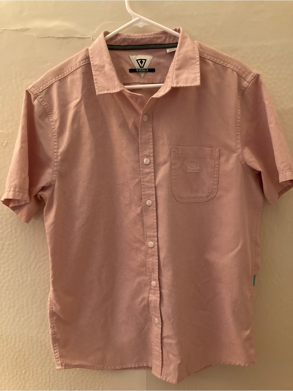 VISSLA Men's Short-Sleeve Button-Down Shirt - Dusty Rose